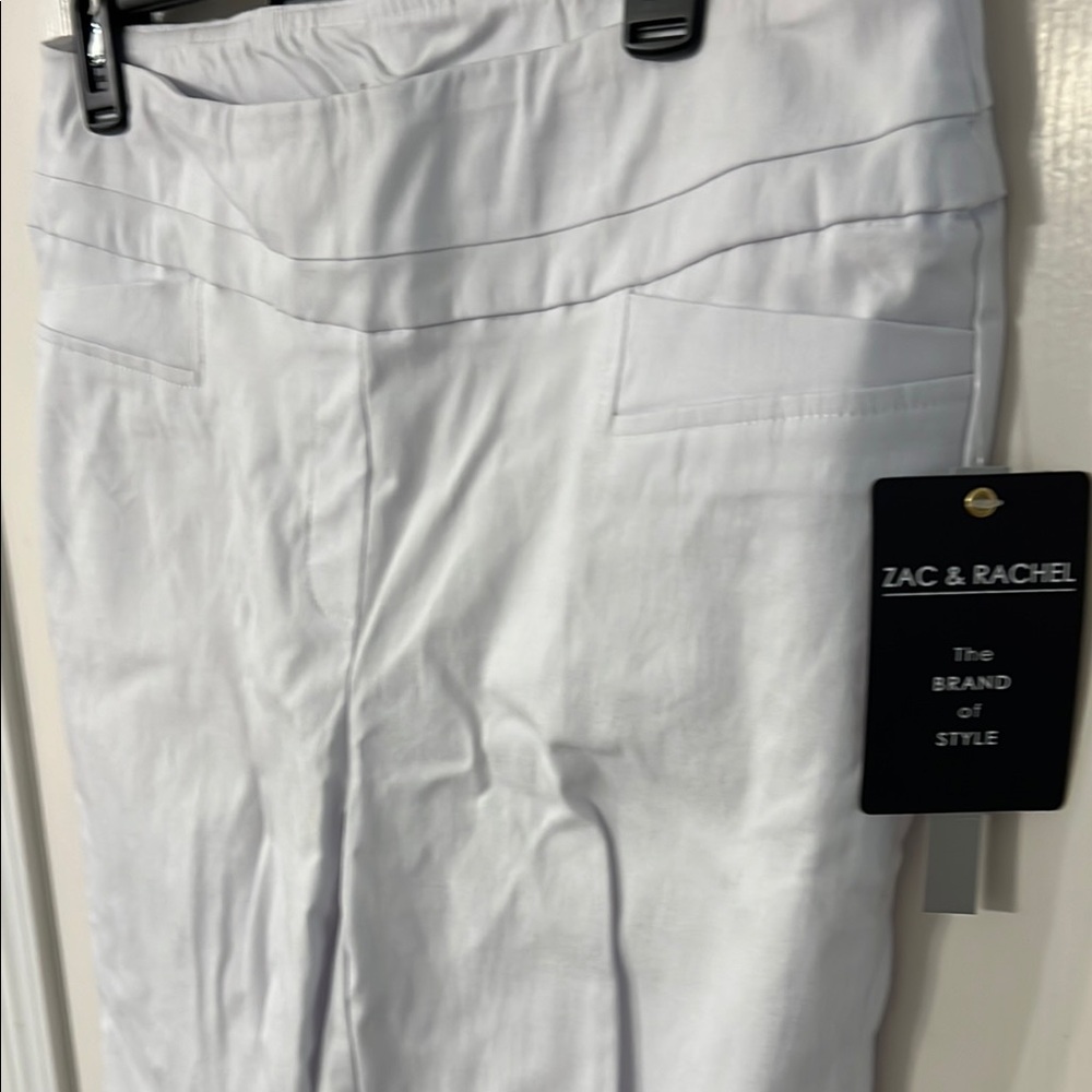 Zac & Rachel White Chinos with Wide Waistband